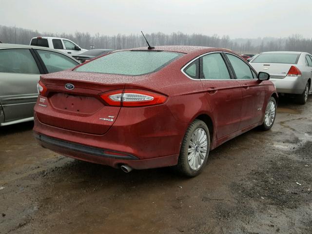 3FA6P0LU1DR369353 - 2013 FORD FUSION SE RED photo 4