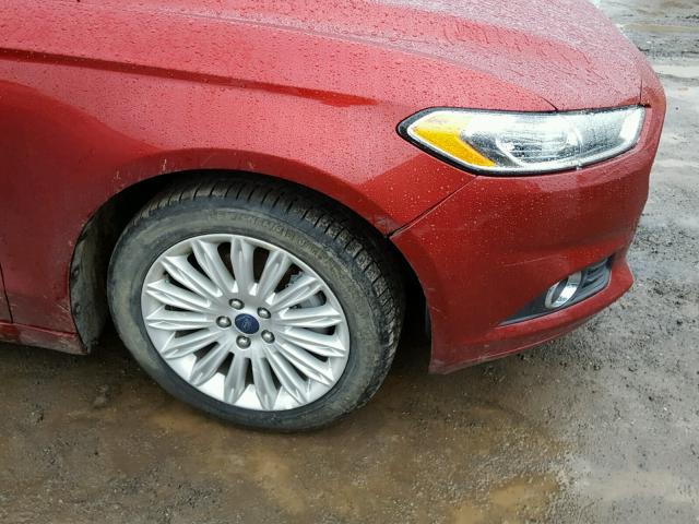 3FA6P0LU1DR369353 - 2013 FORD FUSION SE RED photo 9