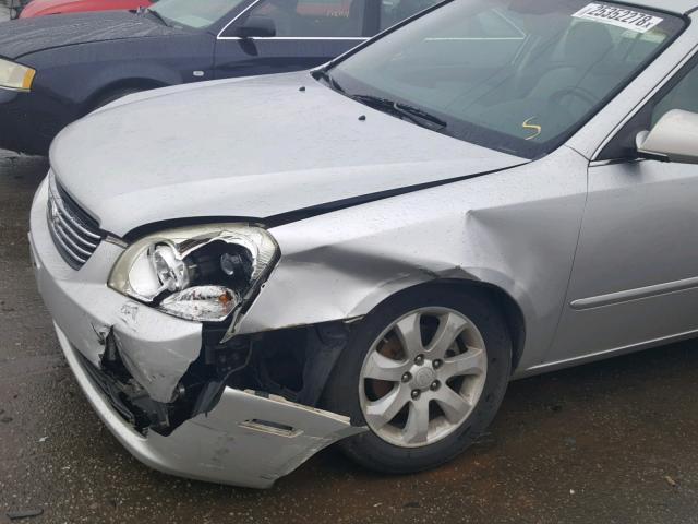 KNAGE124675099603 - 2007 KIA OPTIMA LX SILVER photo 9