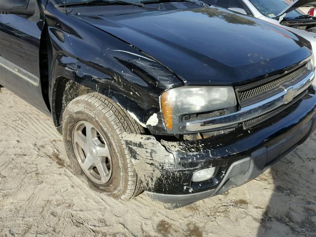 1GNDT13S122203781 - 2002 CHEVROLET TRAILBLAZE BLACK photo 9