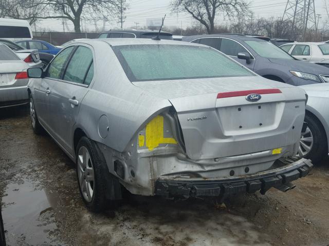 3FAHP0HA9AR366171 - 2010 FORD FUSION SE SILVER photo 3