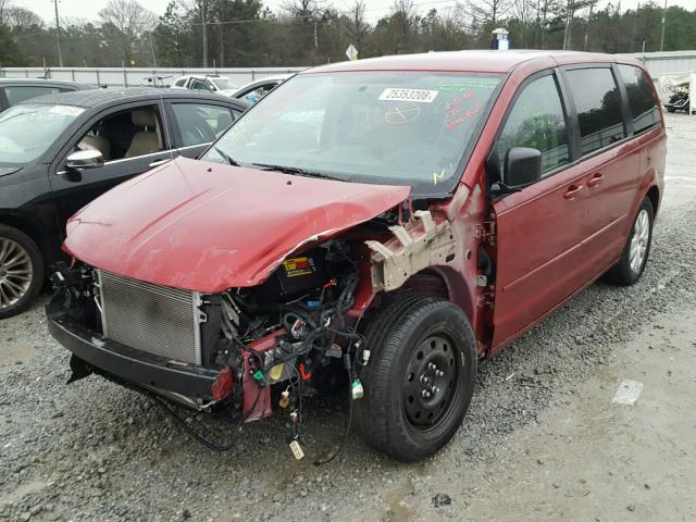 2C4RDGBG1FR581683 - 2015 DODGE GRAND CARA RED photo 2