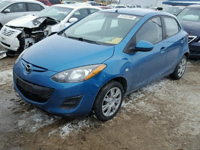 JM1DE1HY7B0123722 - 2011 MAZDA MAZDA2 BLUE photo 2