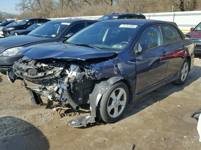 2T1BU4EE3BC737484 - 2011 TOYOTA COROLLA BA BLUE photo 2