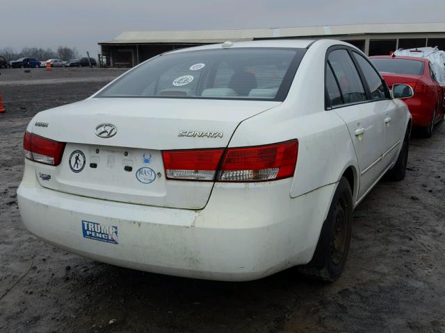 5NPET46C28H338469 - 2008 HYUNDAI SONATA GLS WHITE photo 4