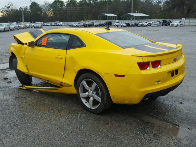 2G1FC1EV9A9105003 - 2010 CHEVROLET CAMARO LT YELLOW photo 3