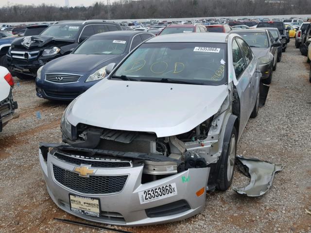 1G1PE5SB2D7246324 - 2013 CHEVROLET CRUZE LT SILVER photo 2