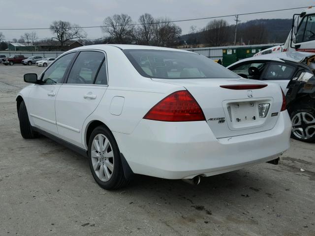 1HGCM66427A086481 - 2007 HONDA ACCORD SE WHITE photo 3