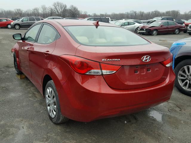 KMHDH4AE7DU553797 - 2013 HYUNDAI ELANTRA GL RED photo 3