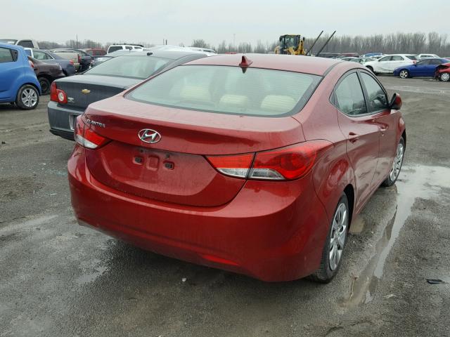 KMHDH4AE7DU553797 - 2013 HYUNDAI ELANTRA GL RED photo 4