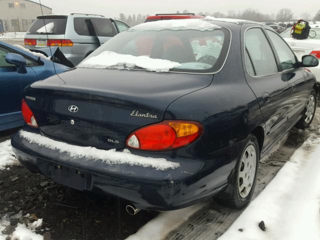 KMHJF35F3YU892598 - 2000 HYUNDAI ELANTRA GL BLUE photo 4