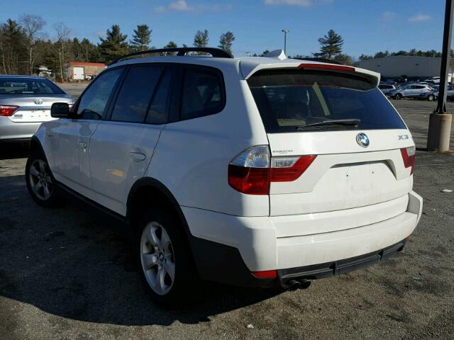 WBXPC93428WJ14621 - 2008 BMW X3 3.0SI WHITE photo 3