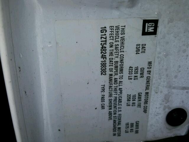 1G1ZT54824F188382 - 2004 CHEVROLET MALIBU LS 白色 照片 10