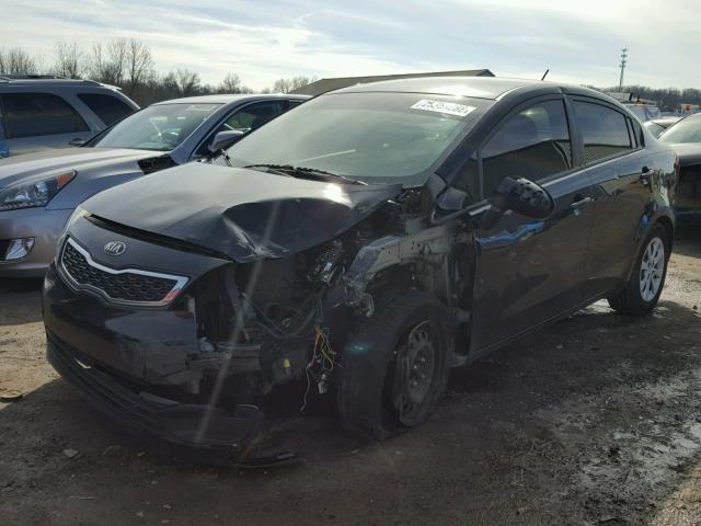 KNADN4A36D6141142 - 2013 KIA RIO EX BLACK photo 2