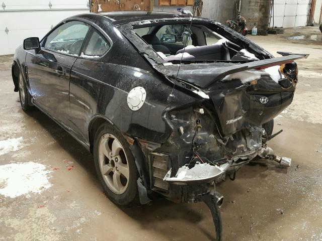 KMHHM65D15U183362 - 2005 HYUNDAI TIBURON BLACK photo 3