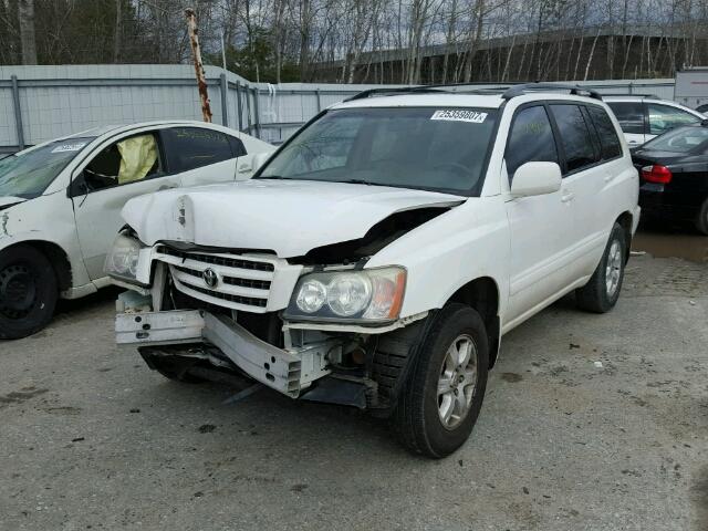 JTEHF21A230133802 - 2003 TOYOTA HIGHLANDER WHITE photo 2