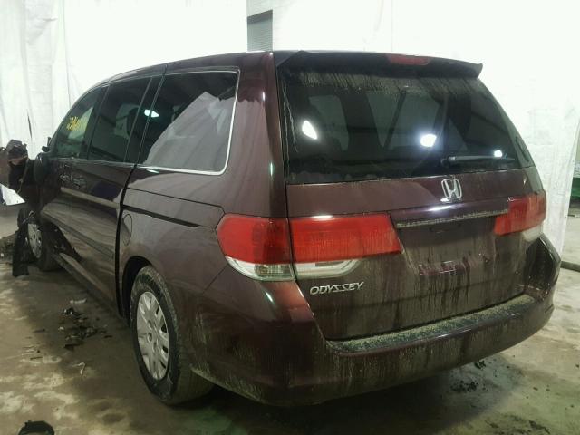 5FNRL38288B028342 - 2008 HONDA ODYSSEY LX MAROON photo 3