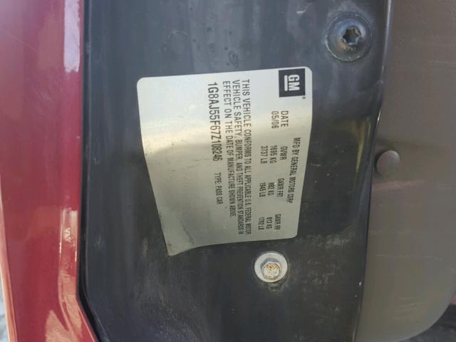 1G8AJ55F67Z108246 - 2007 SATURN ION LEVEL 栗色 照片 10