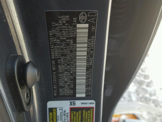 2T1BPRHE9EC007566 - 2014 TOYOTA COROLLA EC 蓝色 照片 10