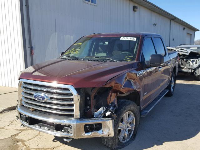 1FTEW1EG6FKE73253 - 2015 FORD F150 SUPER MAROON photo 2