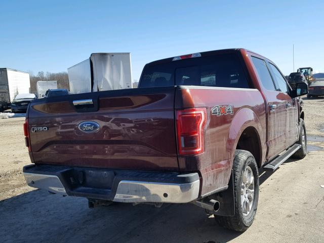 1FTEW1EG6FKE73253 - 2015 FORD F150 SUPER MAROON photo 4