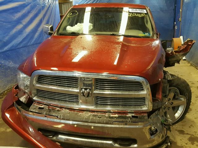 1C6RD7LT1CS111683 - 2012 DODGE RAM 1500 S RED photo 9