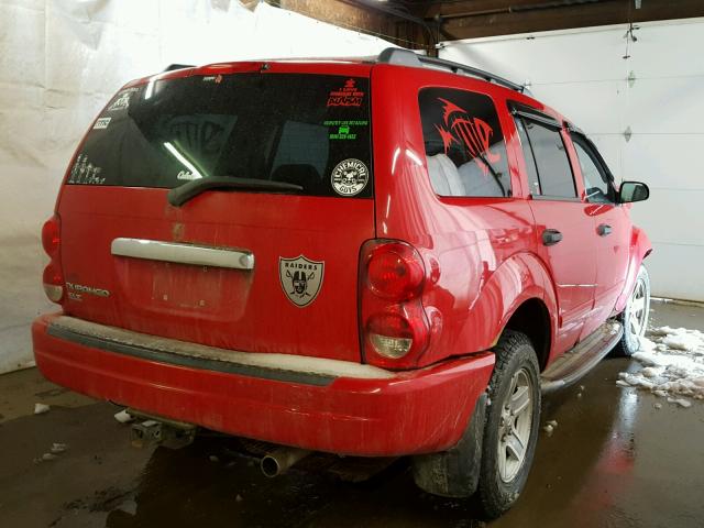 1D4HB48N35F522861 - 2005 DODGE DURANGO SL RED photo 4