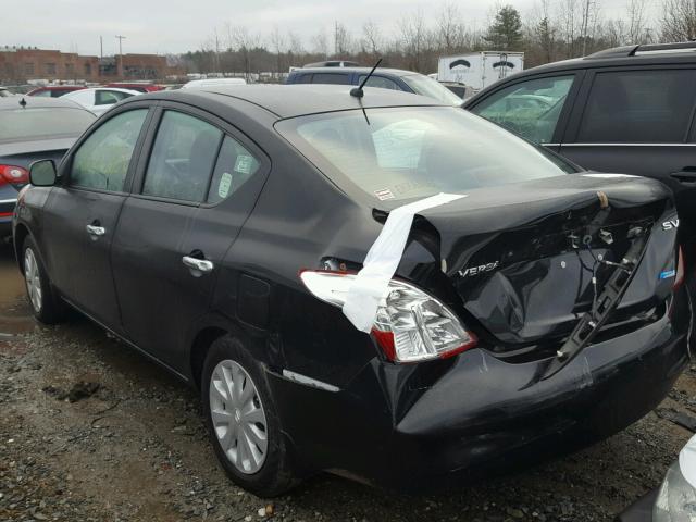 3N1CN7AP8CL942925 - 2012 NISSAN VERSA S BLACK photo 3