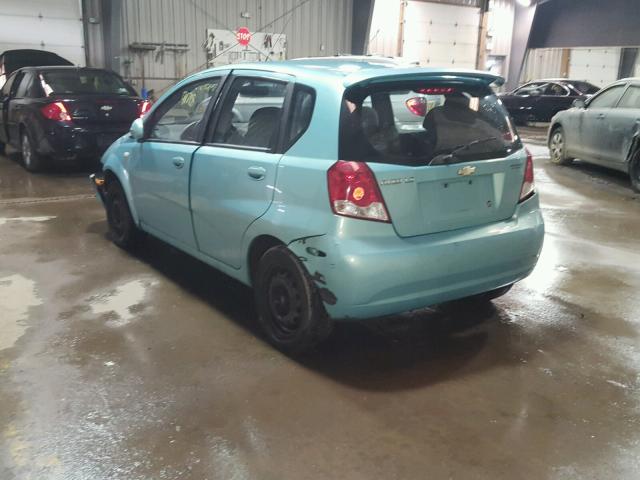 KL1TD62675B368295 - 2005 CHEVROLET AVEO BASE GREEN photo 3