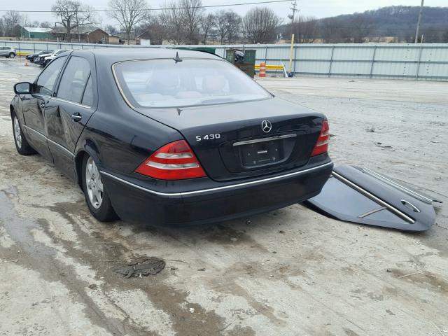 WDBNG70J92A234376 - 2002 MERCEDES-BENZ S 430 BLACK photo 3