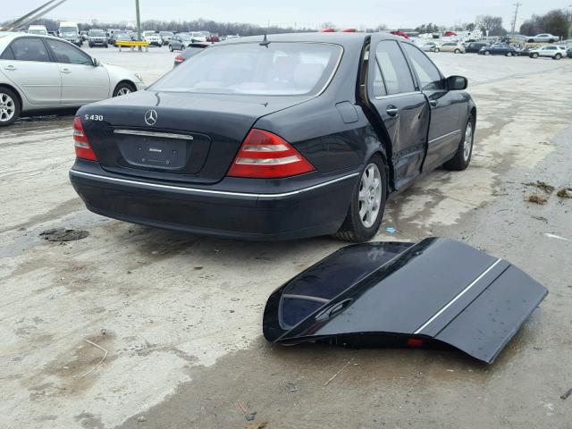 WDBNG70J92A234376 - 2002 MERCEDES-BENZ S 430 BLACK photo 4