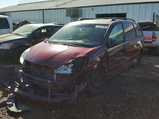 5TDZK23C29S277939 - 2009 TOYOTA SIENNA CE RED photo 2