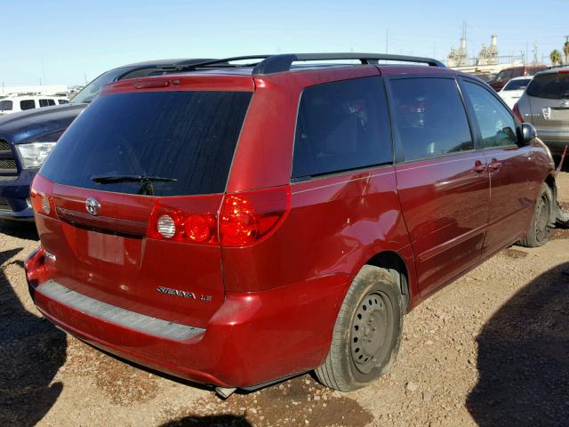 5TDZK23C29S277939 - 2009 TOYOTA SIENNA CE RED photo 4