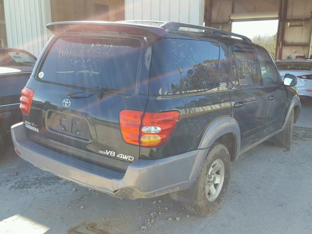 5TDBT44A52S118202 - 2002 TOYOTA SEQUOIA SR BLACK photo 4