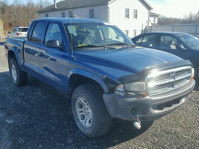 1D7HG38K64S507863 - 2004 DODGE DAKOTA QUA BLUE photo 1