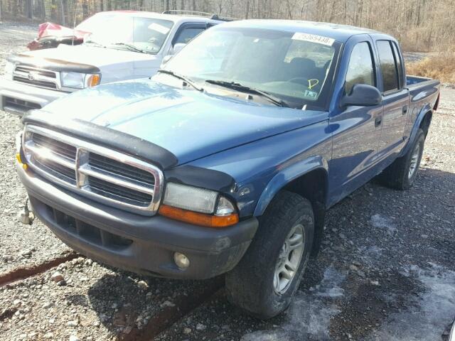 1D7HG38K64S507863 - 2004 DODGE DAKOTA QUA BLUE photo 2