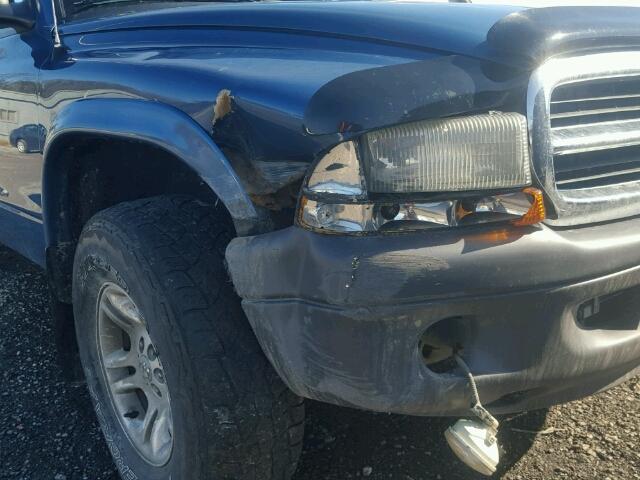 1D7HG38K64S507863 - 2004 DODGE DAKOTA QUA BLUE photo 9