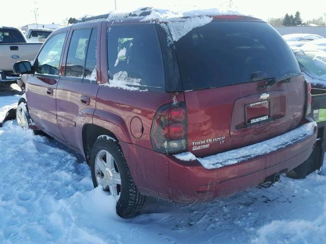 1GNDT13S872181463 - 2007 CHEVROLET TRAILBLAZE MAROON photo 3