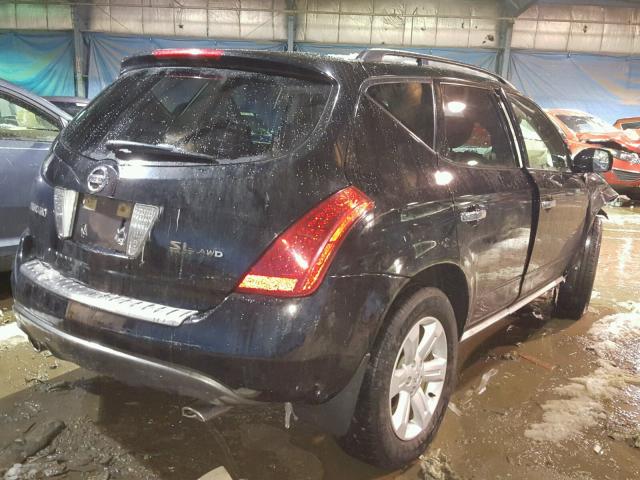 JN8AZ08W96W545675 - 2006 NISSAN MURANO SL BLACK photo 4