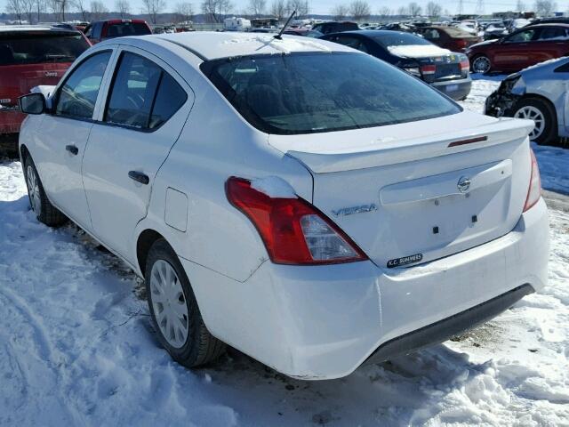 3N1CN7AP9HL826110 - 2017 NISSAN VERSA S WHITE photo 3