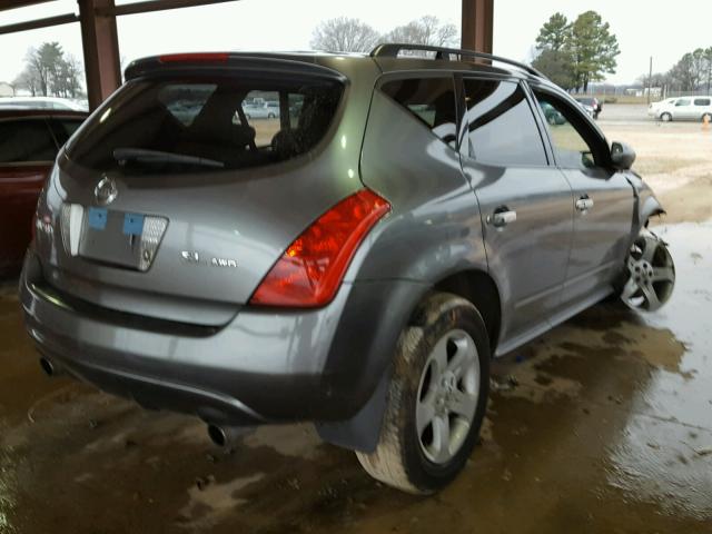 JN8AZ08W55W427864 - 2005 NISSAN MURANO SL GRAY photo 4