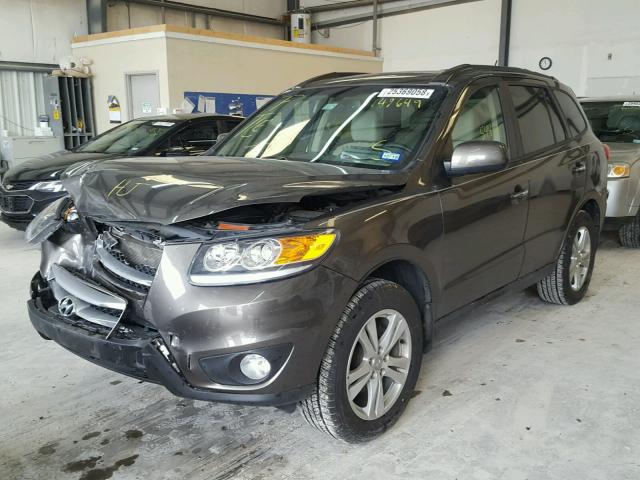 5XYZK4AG3CG149649 - 2012 HYUNDAI SANTA FE L GRAY photo 2