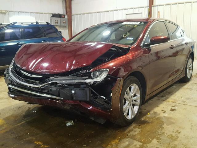 1C3CCCAB3FN712458 - 2015 CHRYSLER 200 LIMITE BURGUNDY photo 2