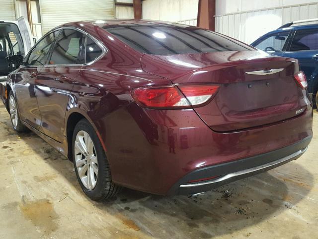 1C3CCCAB3FN712458 - 2015 CHRYSLER 200 LIMITE BURGUNDY photo 3