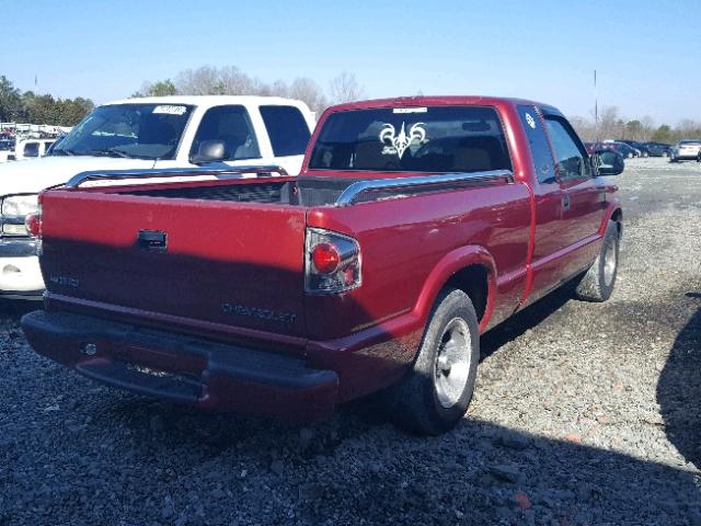 1GCCS19HX38181068 - 2003 CHEVROLET S TRUCK S1 BURGUNDY photo 4