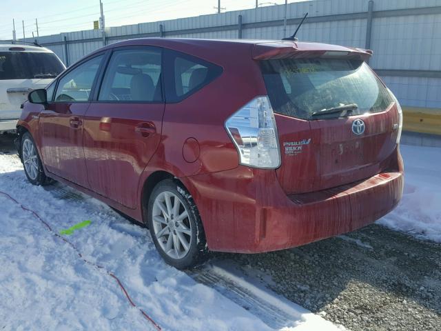 JTDZN3EU4D3284565 - 2013 TOYOTA PRIUS V RED photo 3