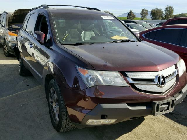 2HNYD28649H527747 - 2009 ACURA MDX TECHNO MAROON photo 1