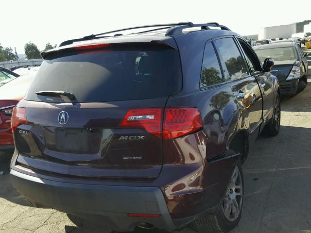 2HNYD28649H527747 - 2009 ACURA MDX TECHNO MAROON photo 4