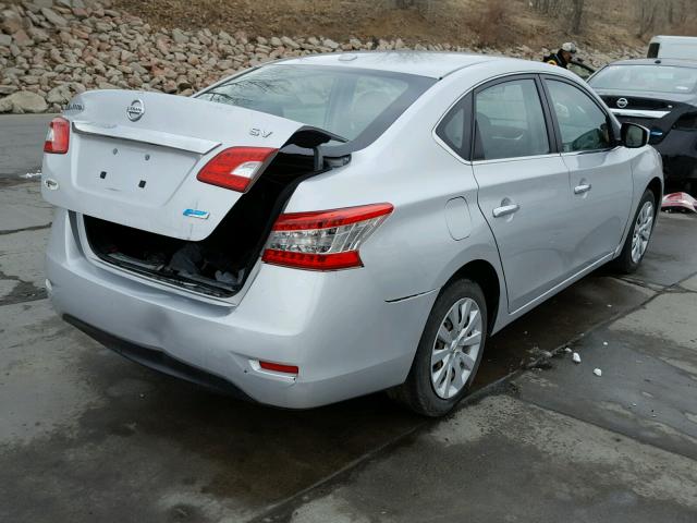 3N1AB7AP5DL701826 - 2013 NISSAN SENTRA S SILVER photo 4