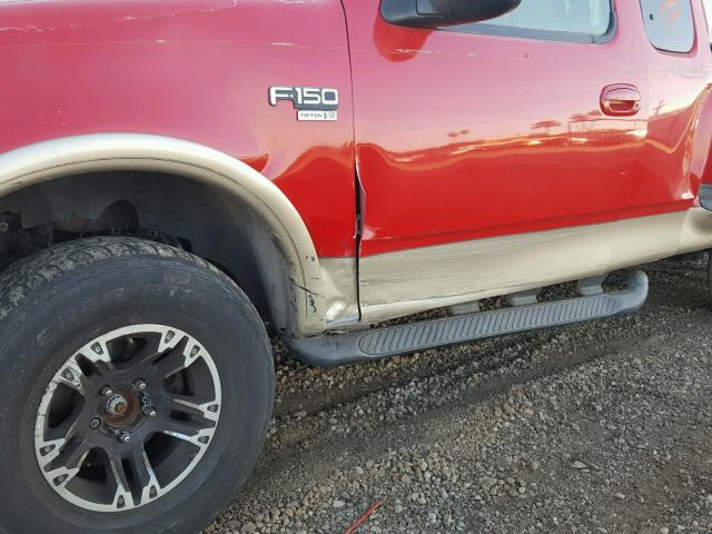 1FTRX08L4XKB33795 - 1999 FORD F150 RED photo 9